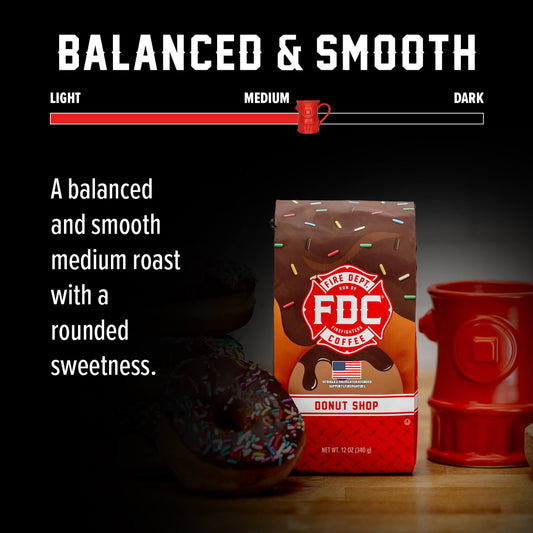 Fire Department Coffee Donut Shop Medium Roast Ground Coffee & Whole Bean Coffee