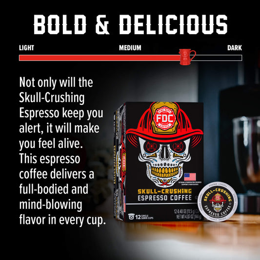 Fire Department Coffee Skull Crushing Espresso Coffee Pods