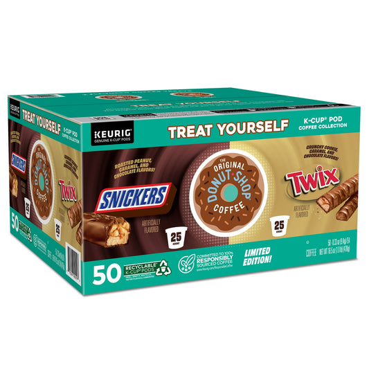 The Original Donut Shop, Snickers and Twix Coffee Variety Pack K-cups