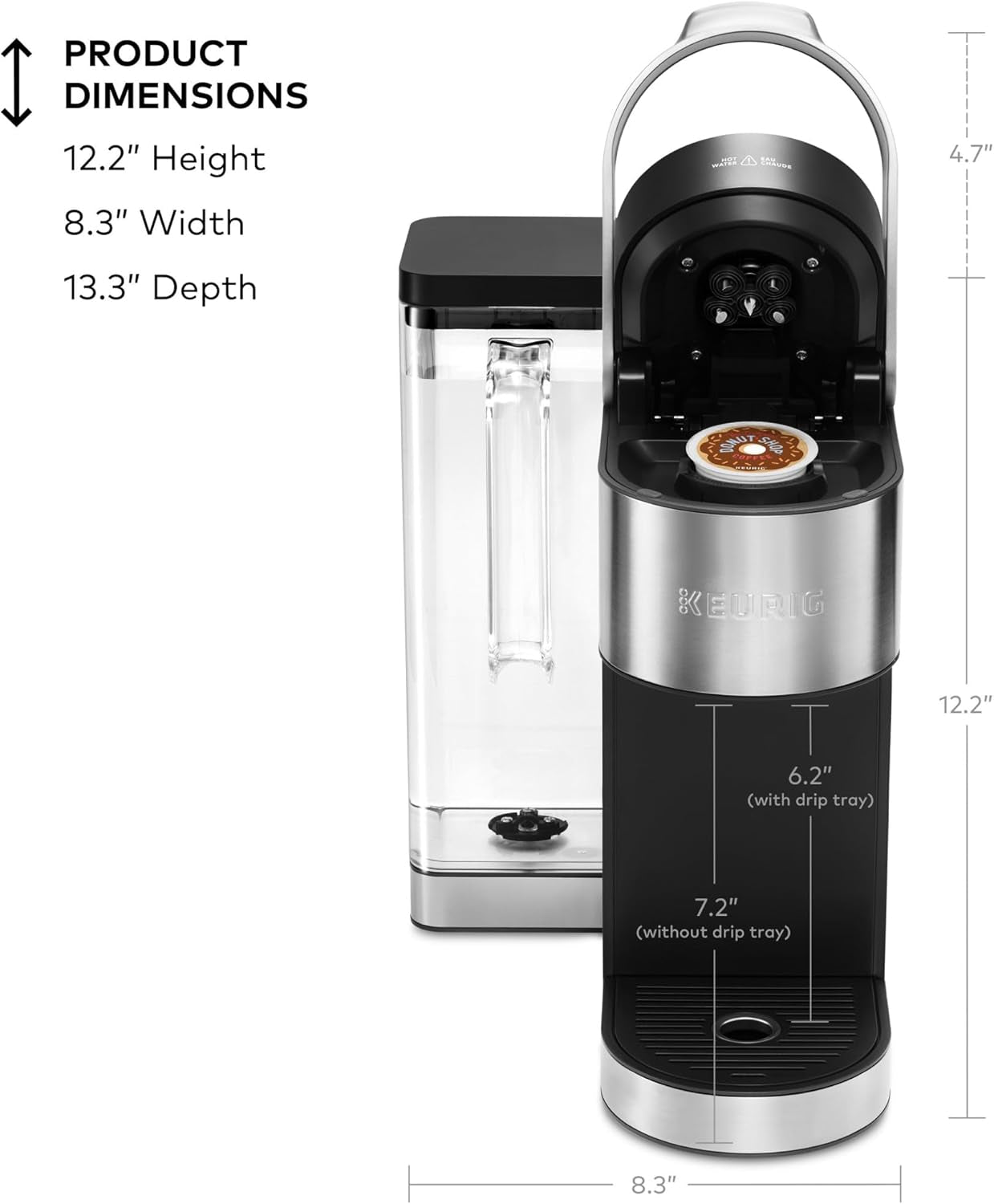 Keurig K-Supreme plus Single Serve K-Cup Pod Coffee Maker, Multistream Technology, Customizable Strength and Temperature Settings, Programmable, 78Oz Removable Reservoir, Stainless Steel