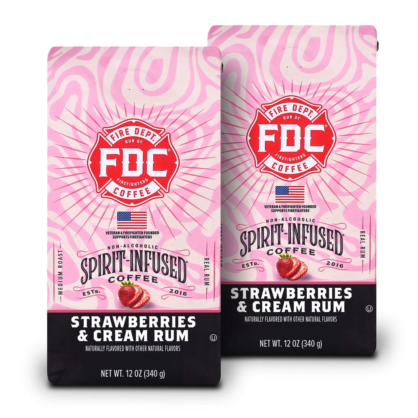 Fire Department Coffee Strawberries & Cream Rum Infused Coffee – Ground & Whole Bean