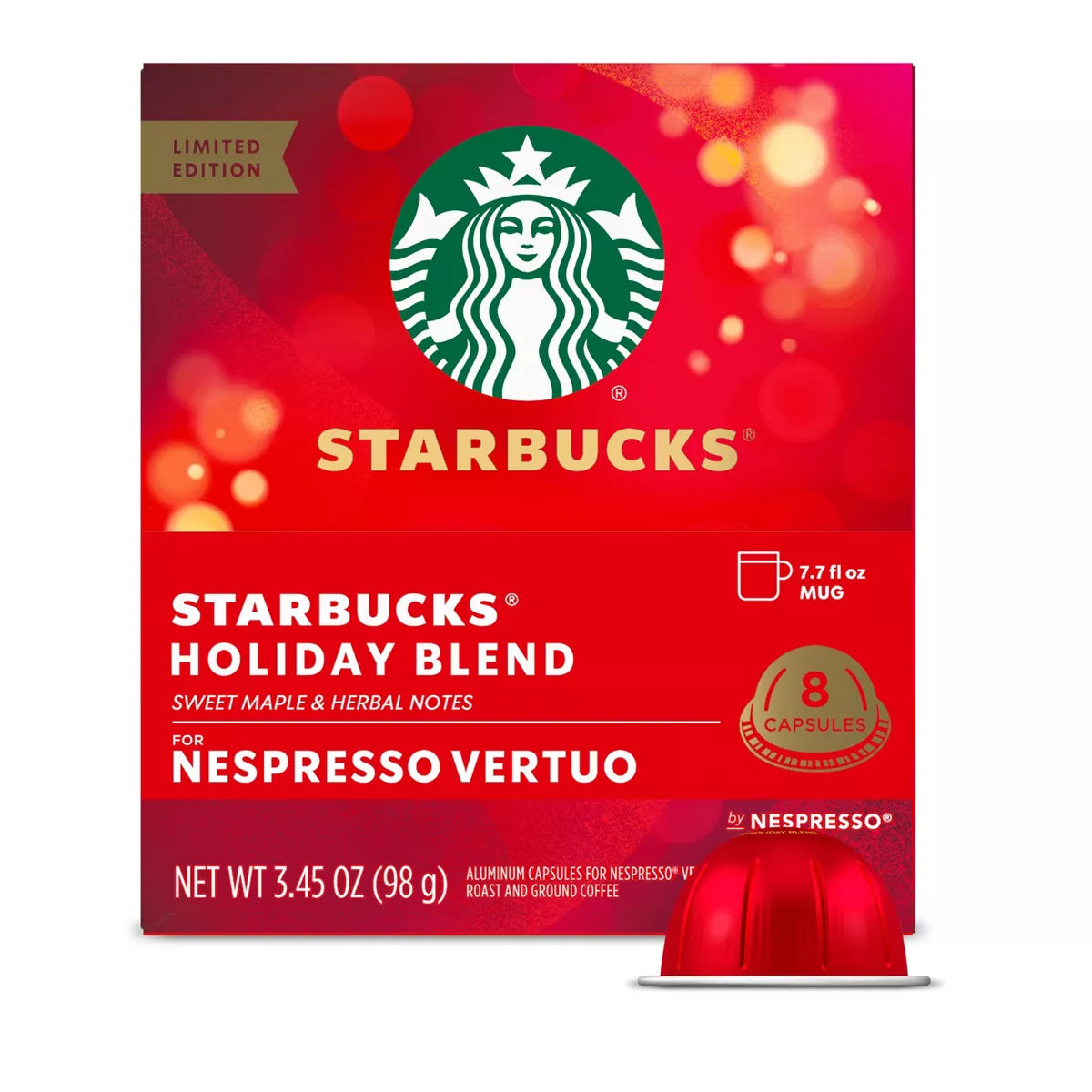 Starbucks Holiday Blend Nespresso Vertuo K-cups
