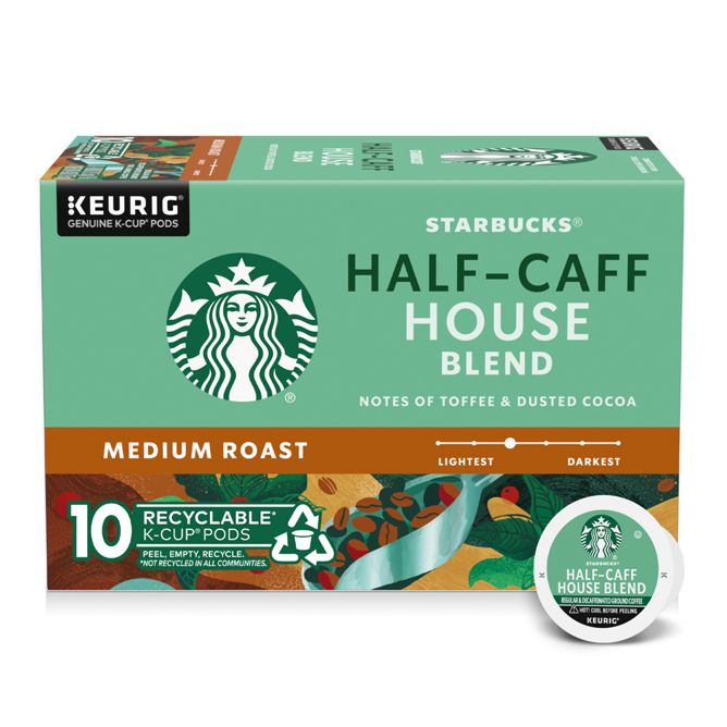 Starbucks Half-Caff House Blend K-cups