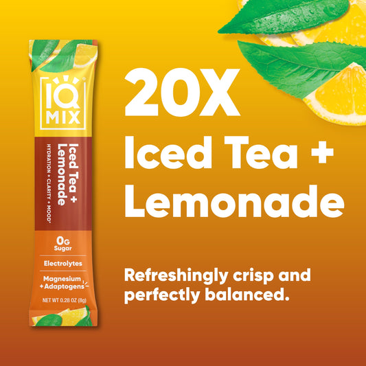 IQ Mix Iced Tea Lemonade | 20 Sticks – Hydrating Electrolyte Mix