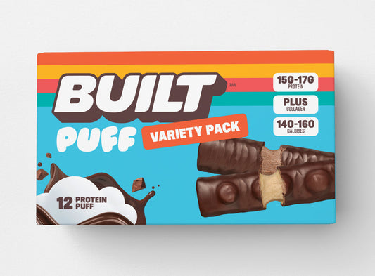 Built Protein Bars & Puffs Mixed Box – 12 Count Variety Pack