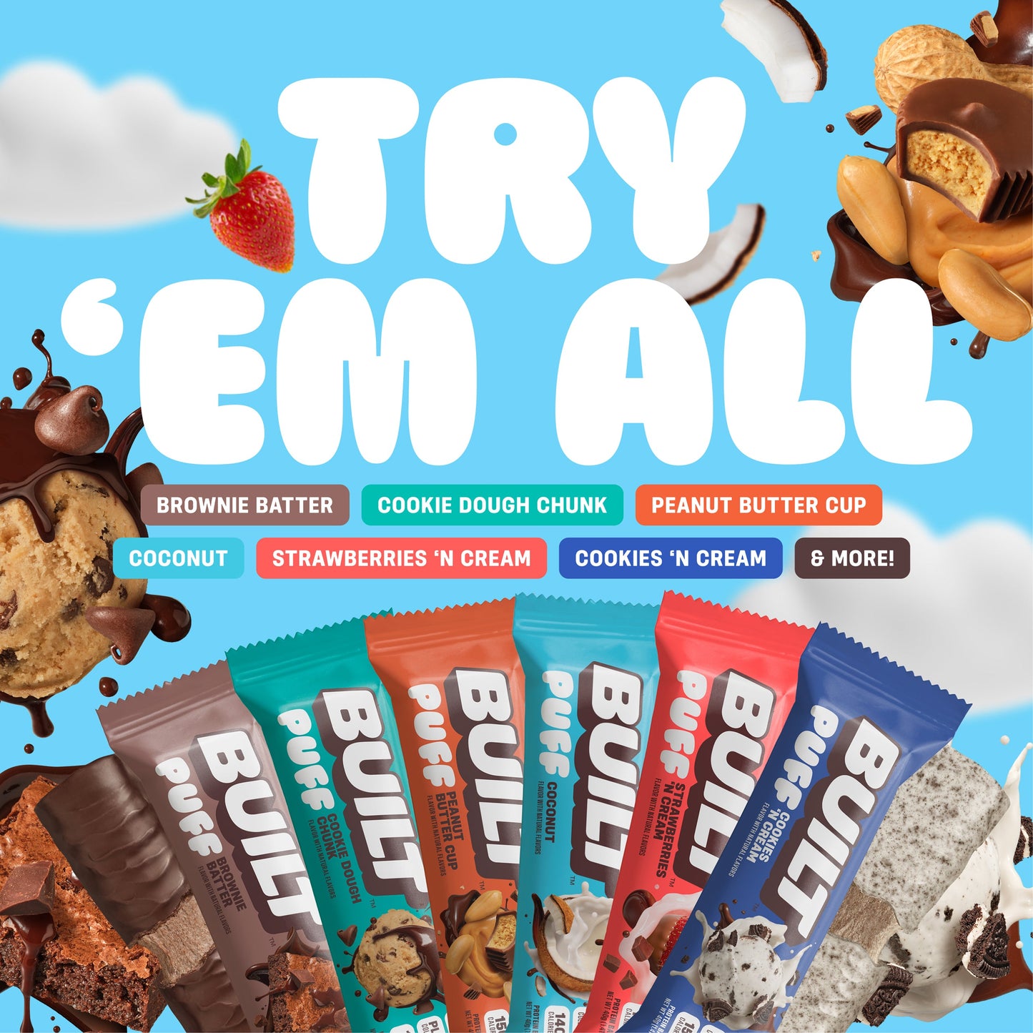 Built Protein Bars & Puffs Mixed Box – 12 Count Variety Pack