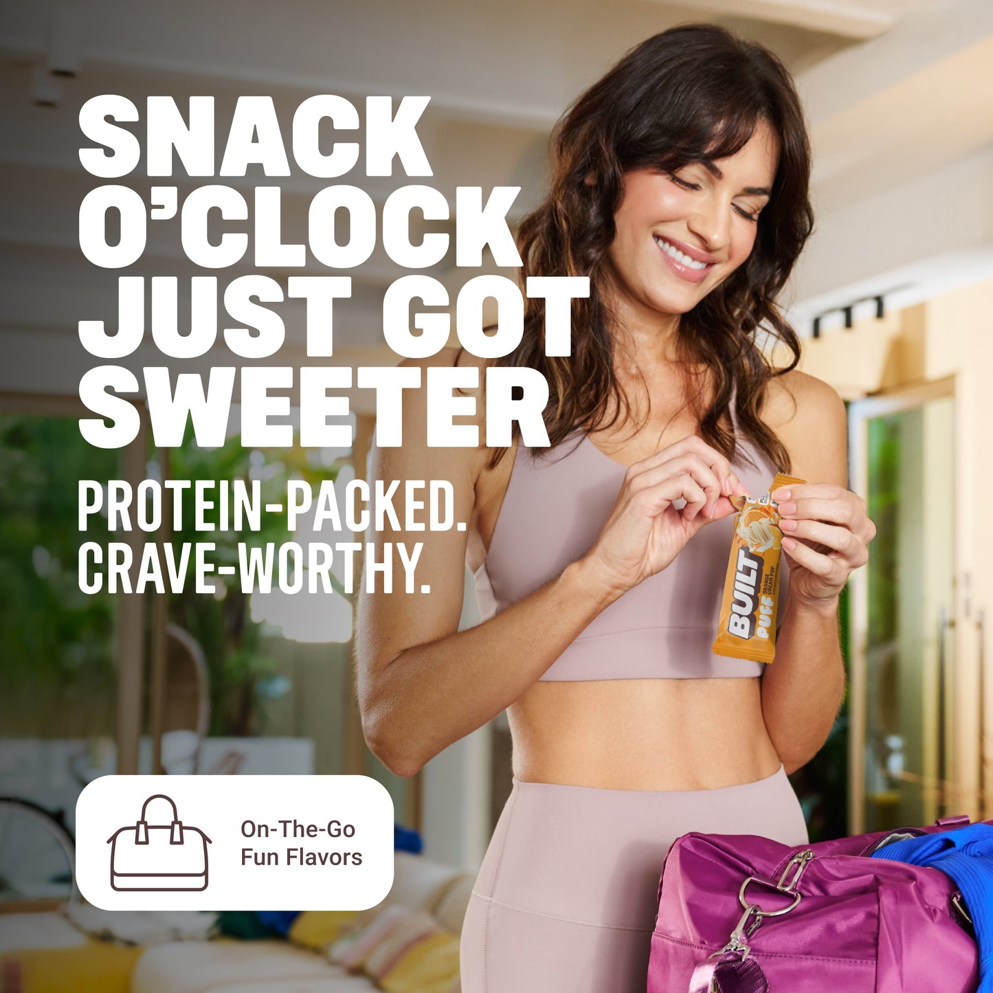 Orange Cream Pop Puff Protein Bar | Built High Protein Snack