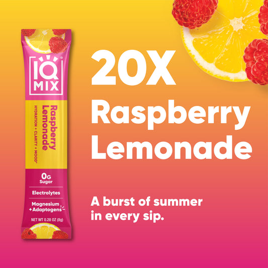 IQBAR Raspberry Lemonade Hydration Mix Sticks