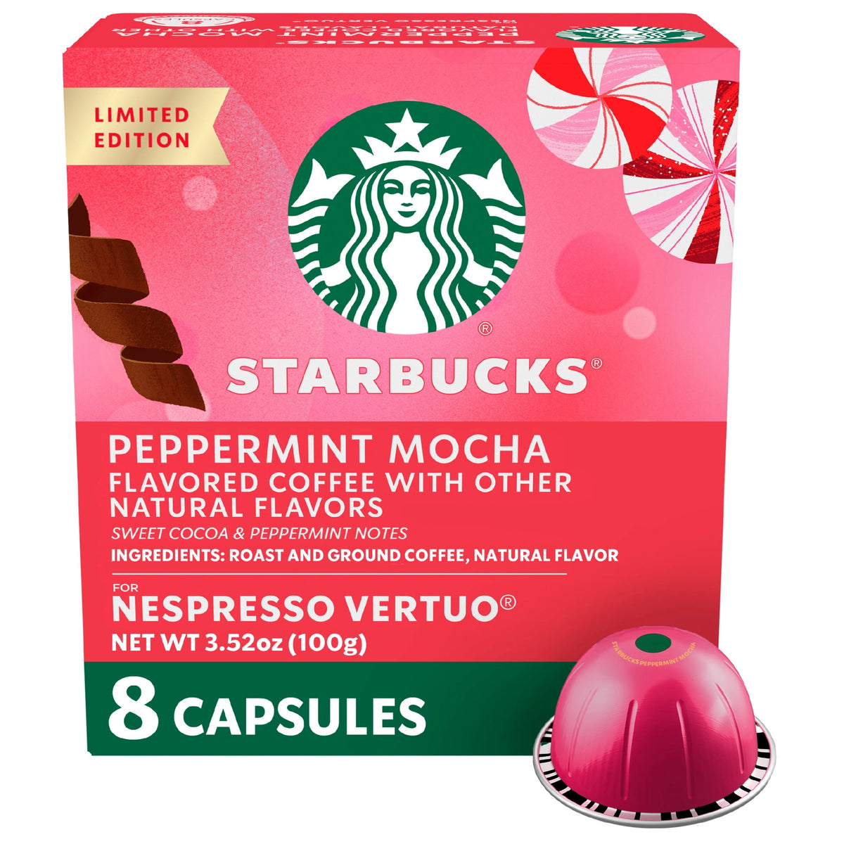 Starbucks Peppermint Mocha Coffee for Nespresso Vertuo