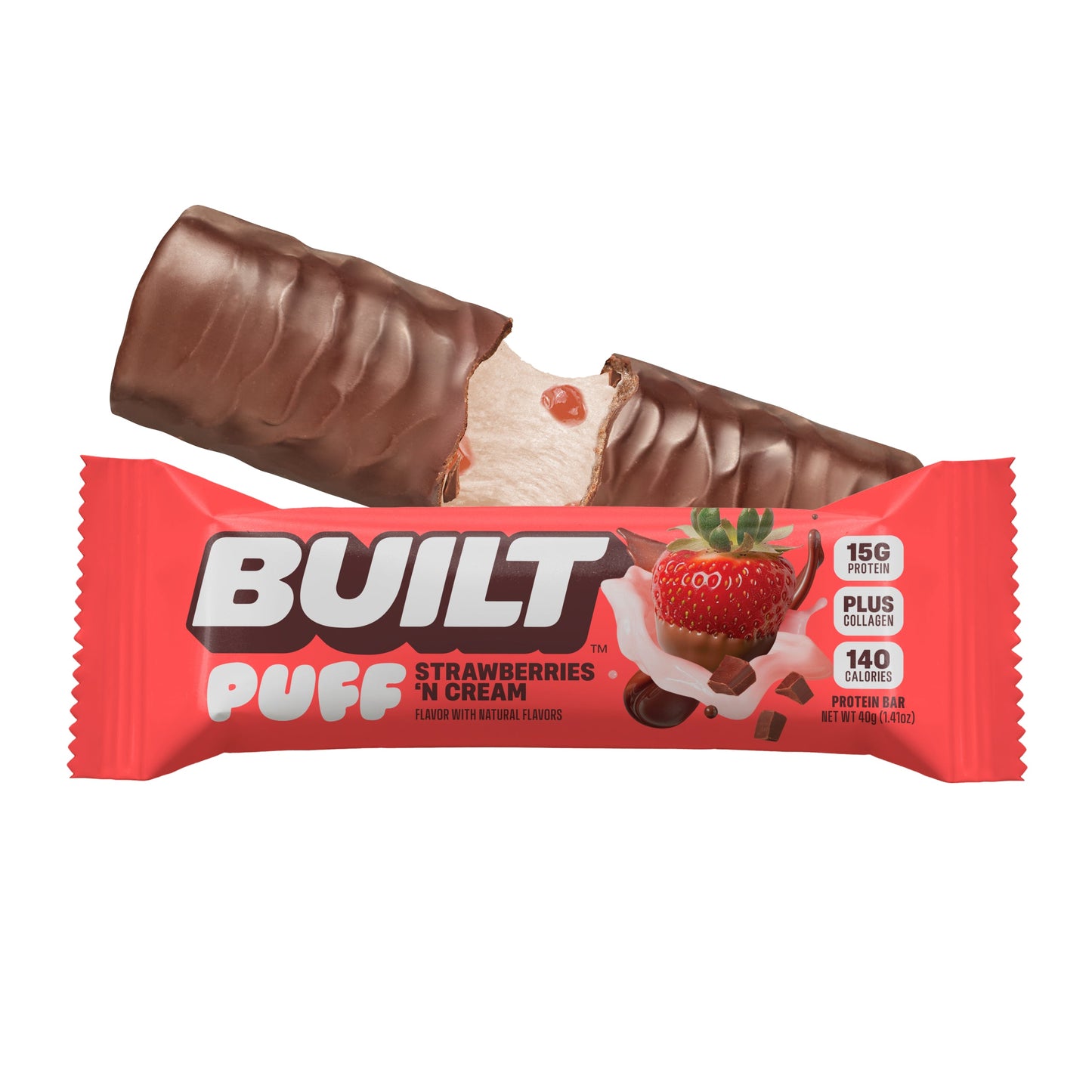 Strawberries N Cream Puff Protein Bar | Built High Protein Snack