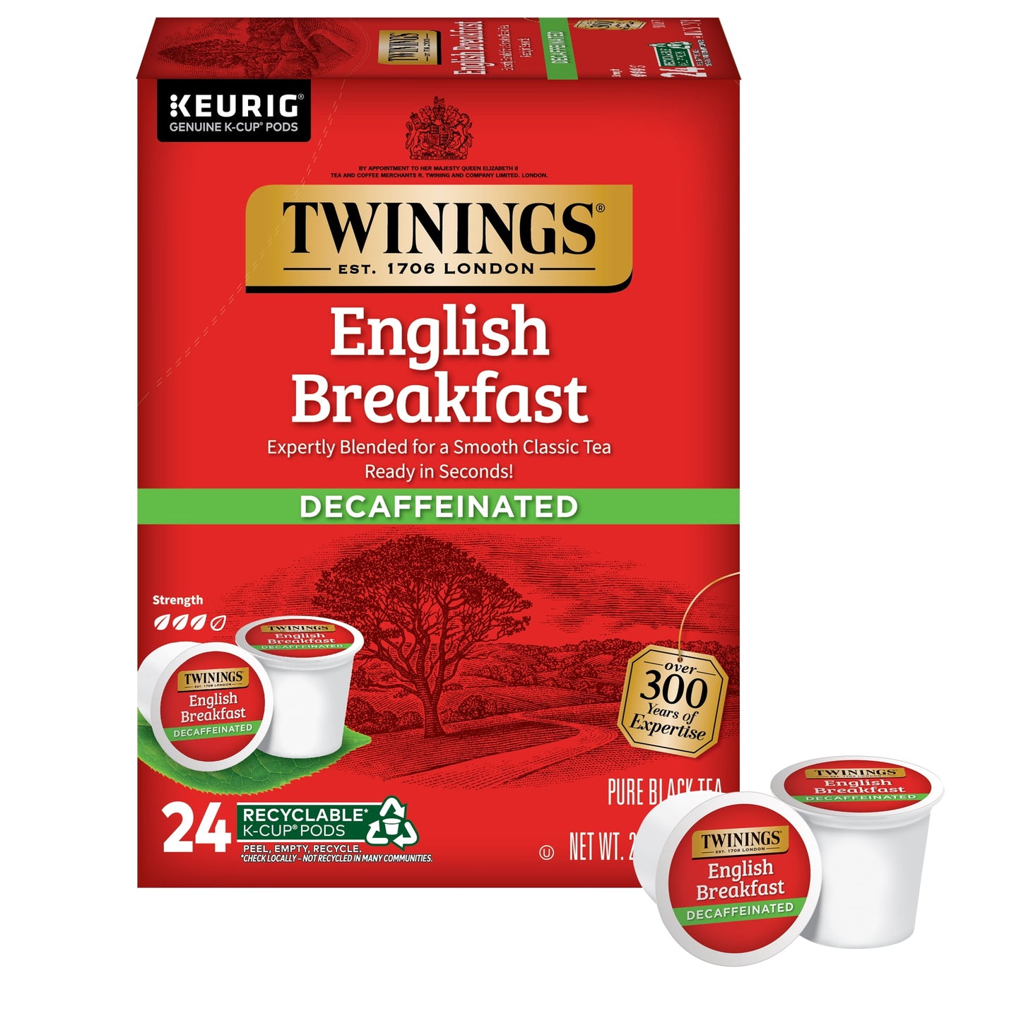 Twinings English Breakfast Decaf Pure Black Tea Keurig K-cups