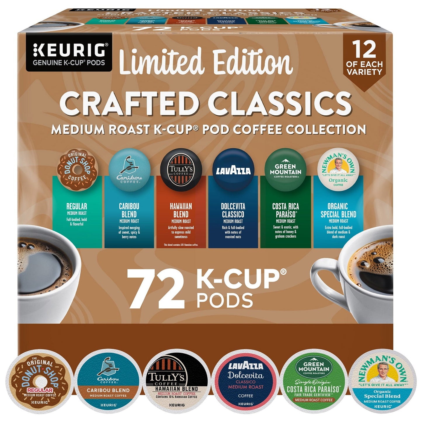 Keurig Crafted Classics Variety Pack K-Cup Pods 72 Count