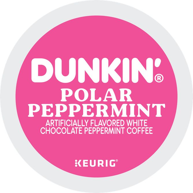 Dunkin Polar Peppermint Coffee K-cups Bulk Box 88ct