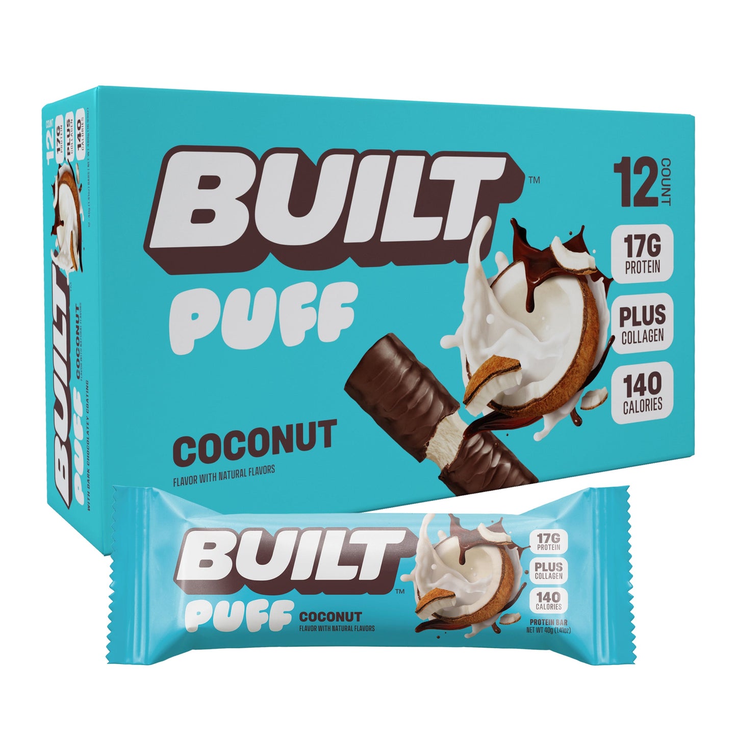 Coconut Puff Protein Bar | Built High Protein Snack