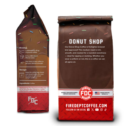 Fire Department Coffee Donut Shop Medium Roast Ground Coffee & Whole Bean Coffee
