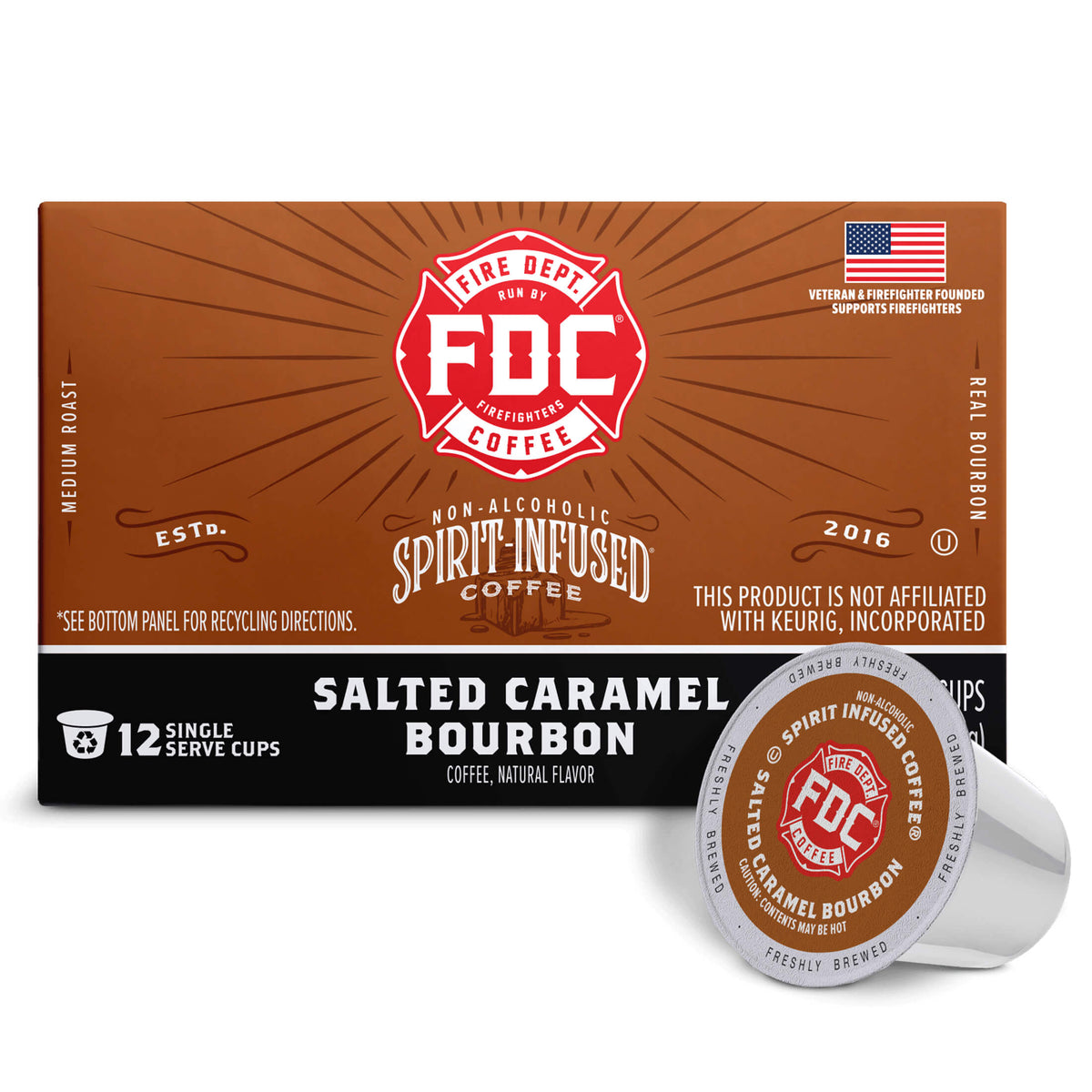 Fire Department Coffee Salted Caramel Bourbon Infused Coffee Pods