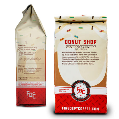 Fire Department Coffee Vanilla Sprinkle Donut Coffee