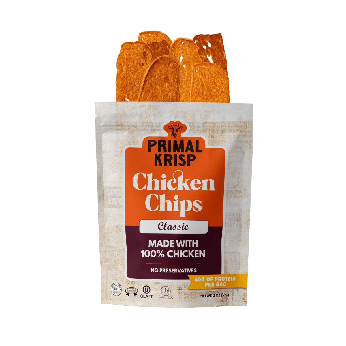 Primal Krisp Classic Chicken Crispy Meat Chips