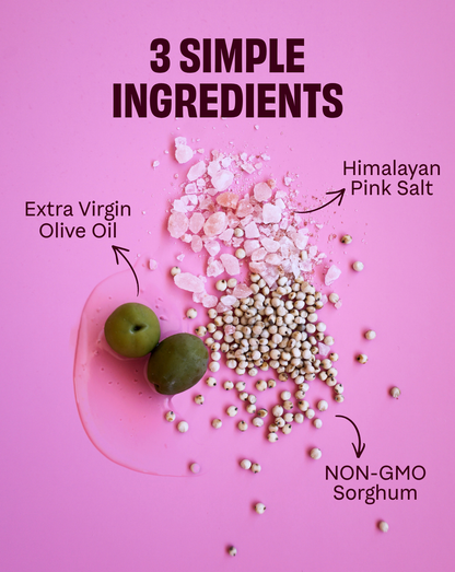 Cob Olive Oil Pink Salt Popped Sorghum