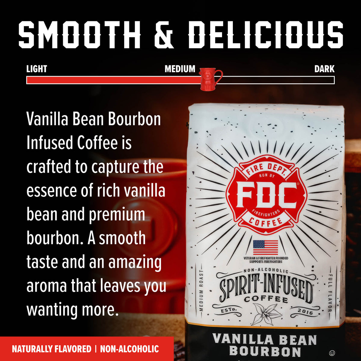 Fire Department Coffee Vanilla Bean Bourbon Infused Coffee