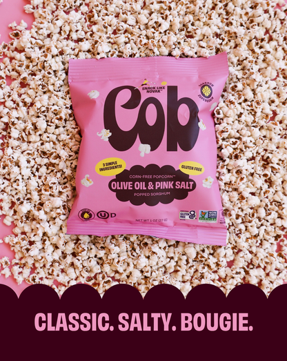 Cob Olive Oil Pink Salt Popped Sorghum