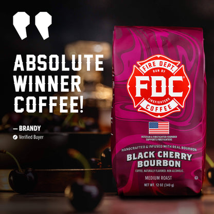 Fire Department Coffee Black Cherry Bourbon Infused Coffee