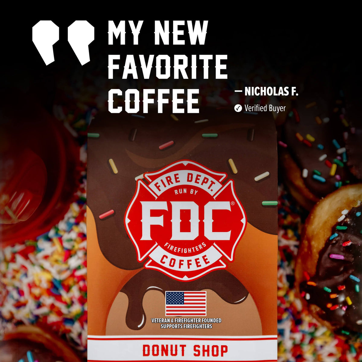 Fire Department Coffee Donut Shop Medium Roast Ground Coffee & Whole Bean Coffee