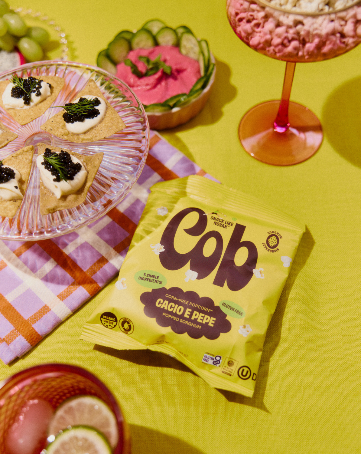 Cob Olive Oil Pink Salt Popped Sorghum