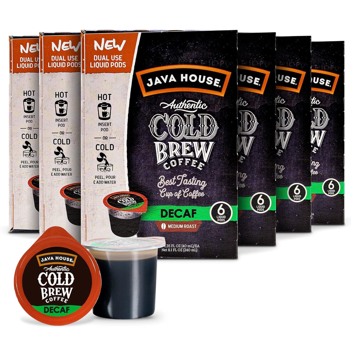 Java House Cold Brew Coffee Pods Decaf | Peel & Pour Cold Brew Coffee