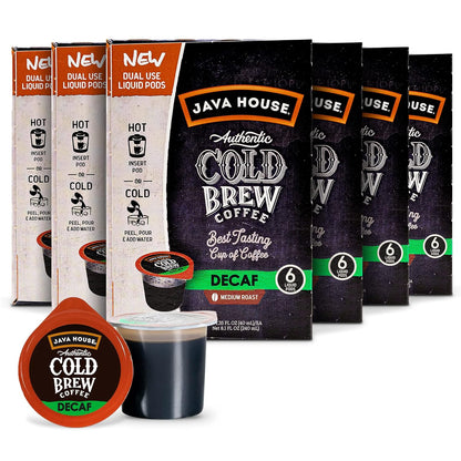 Java House Cold Brew Coffee Pods Decaf | Peel & Pour Cold Brew Coffee
