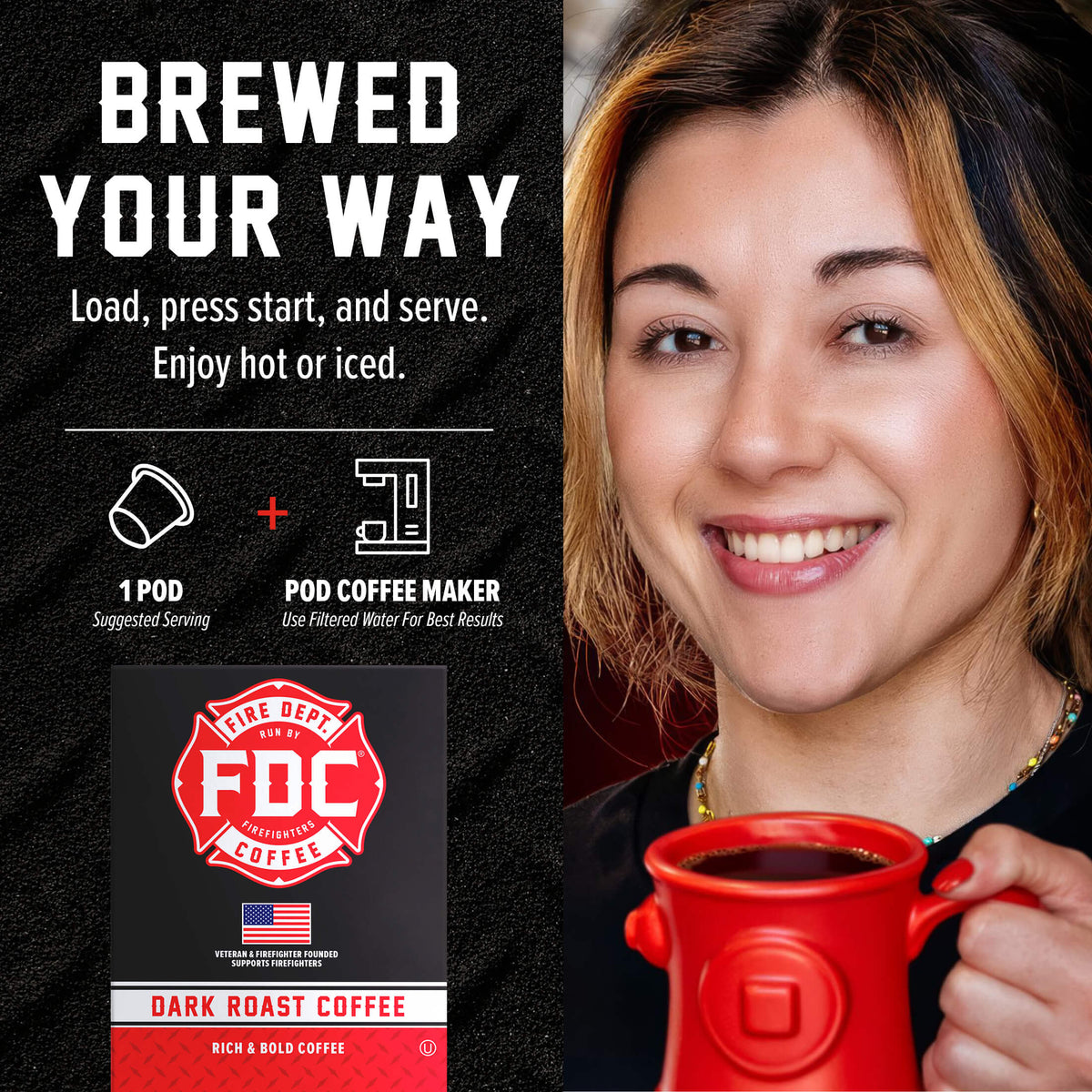 Fire Dept Coffee Dark Roast Pods