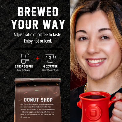 Fire Department Coffee Donut Shop Medium Roast Ground Coffee & Whole Bean Coffee