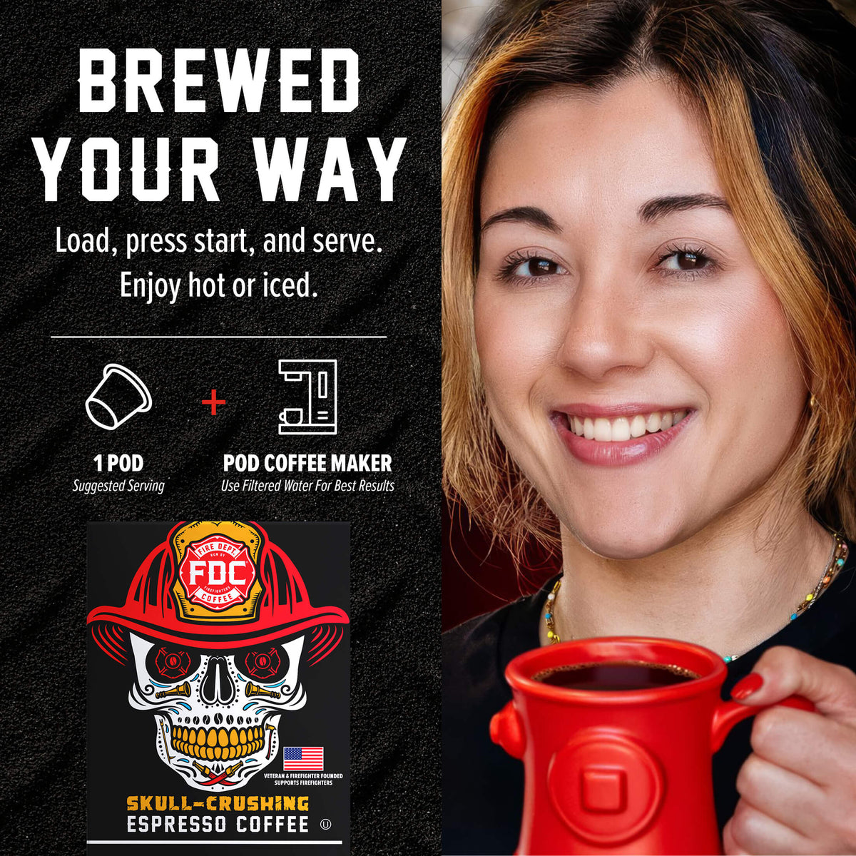 Fire Department Coffee Skull Crushing Espresso Coffee Pods