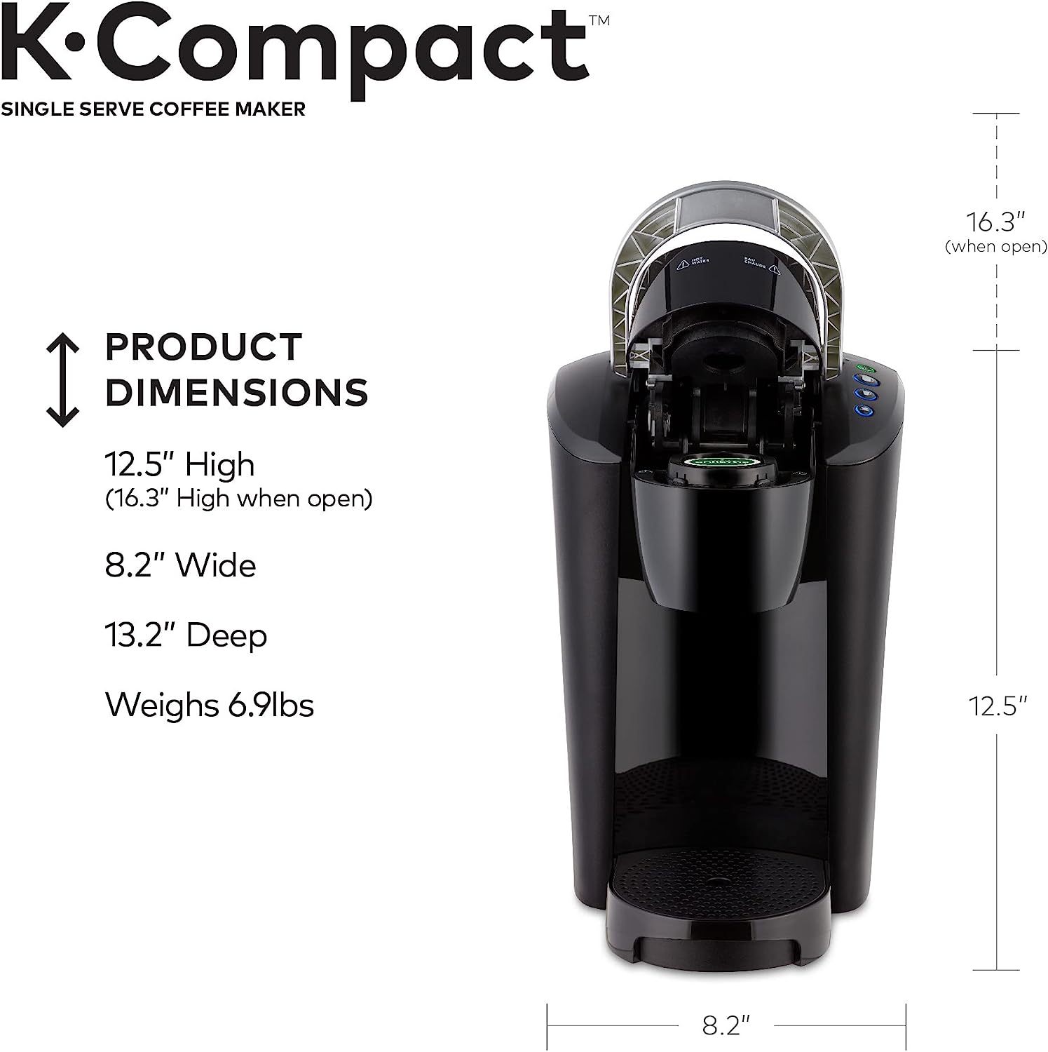 Keurig K-Compact Single-Serve K-Cup Pod Coffee Maker, Black
