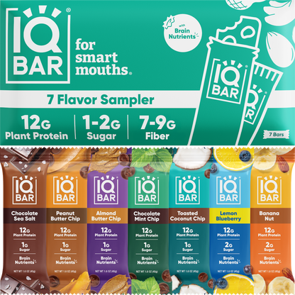 IQBAR 7 Bar Sampler Variety Pack Protein Bars