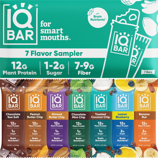 IQBAR 7 Bar Sampler Variety Pack Protein Bars