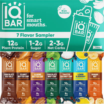 IQBAR 7 Bar Sampler Variety Pack Protein Bars