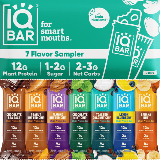 IQBAR 7 Bar Sampler Variety Pack Protein Bars