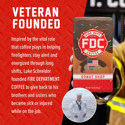 Fire Department Coffee Donut Shop Medium Roast Ground Coffee & Whole Bean Coffee