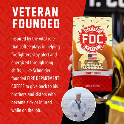 Fire Department Coffee Vanilla Sprinkle Donut Coffee