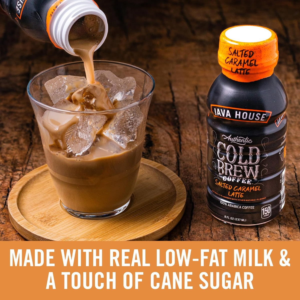 Java House Cold Brew 8oz Bottles - Salted Caramel Latte - Pack of 12