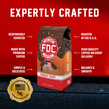 Fire Department Coffee Donut Shop Medium Roast Ground Coffee & Whole Bean Coffee