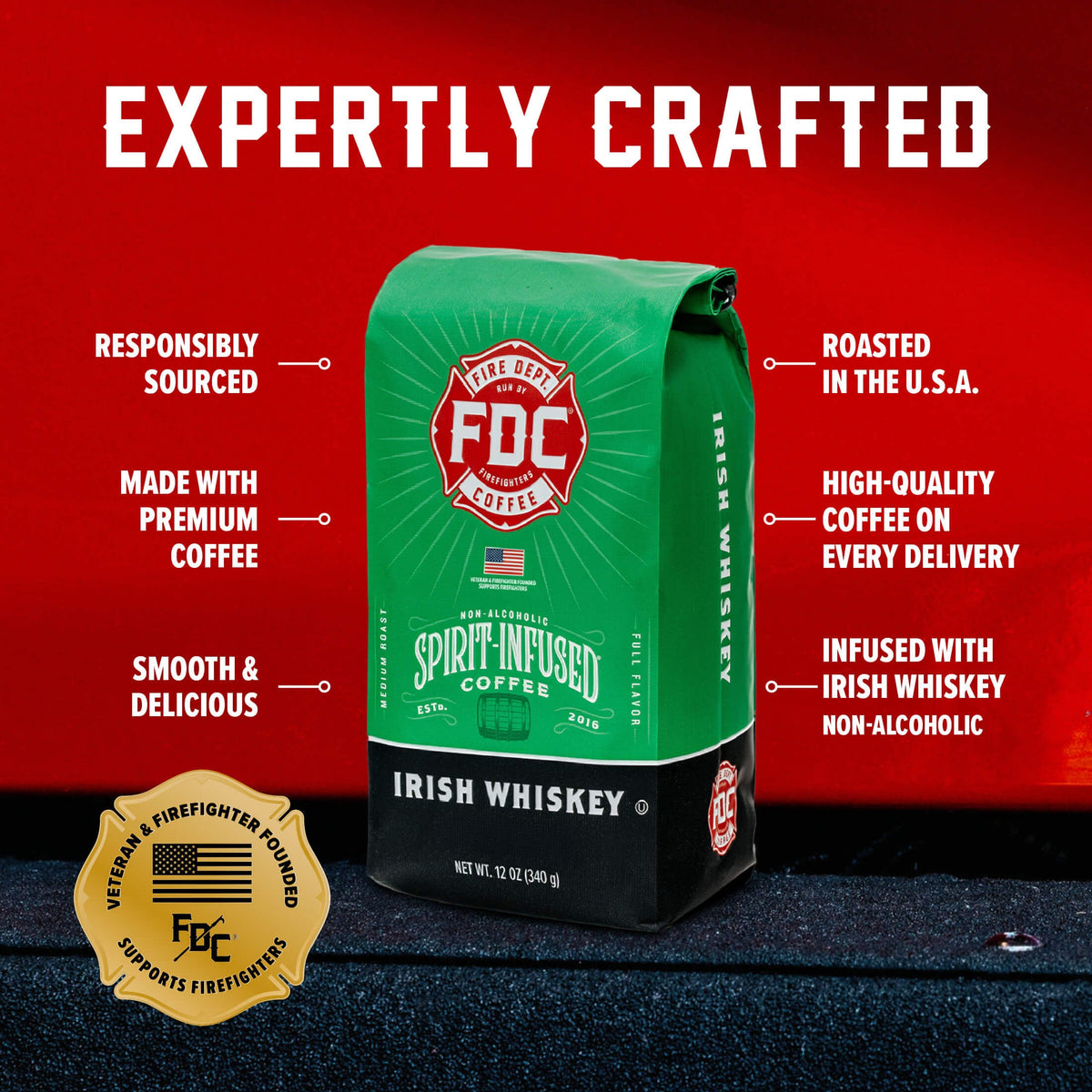 Fire Department Coffee Irish Whiskey Infused Coffee
