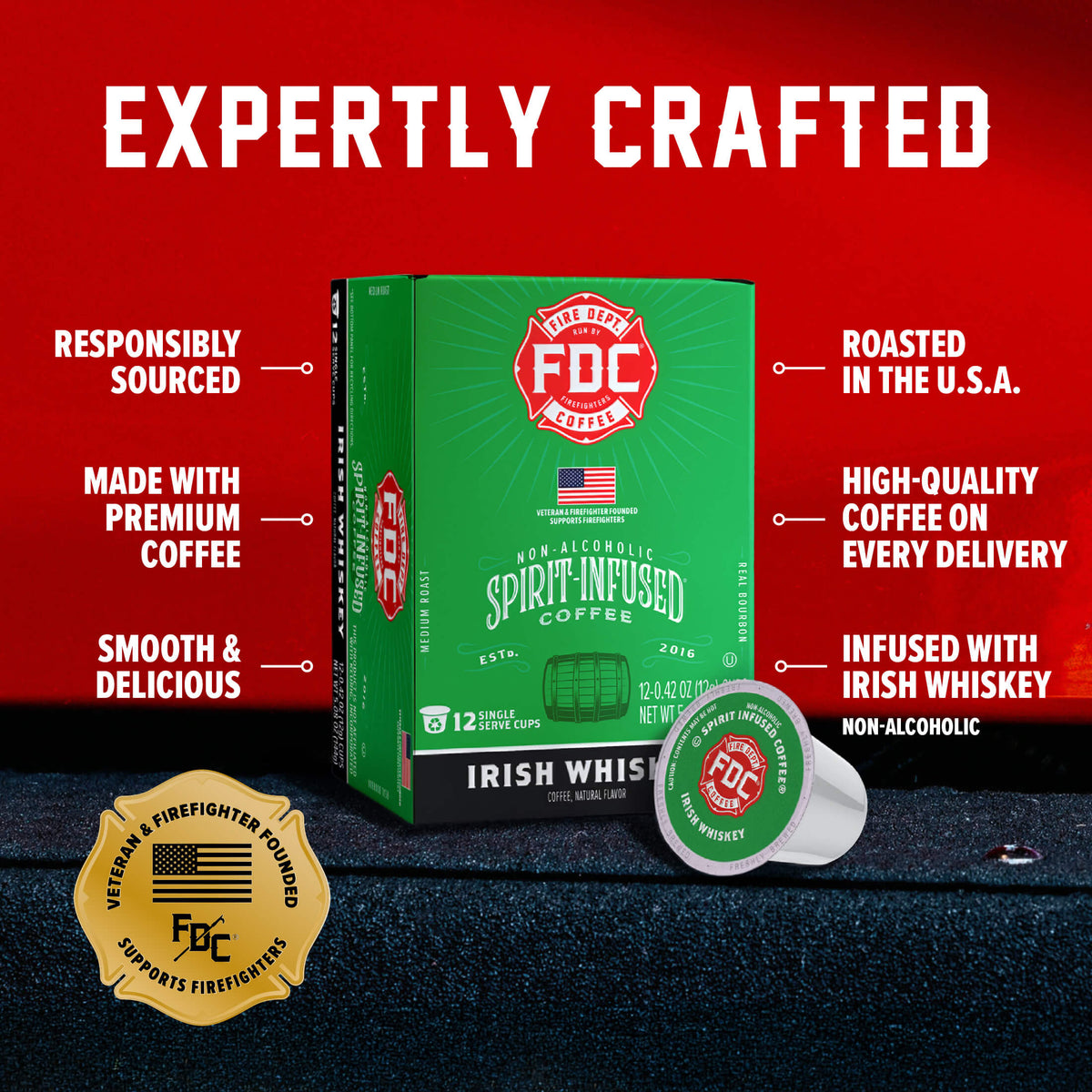 Fire Department Coffee Irish Whiskey Infused Coffee Pods