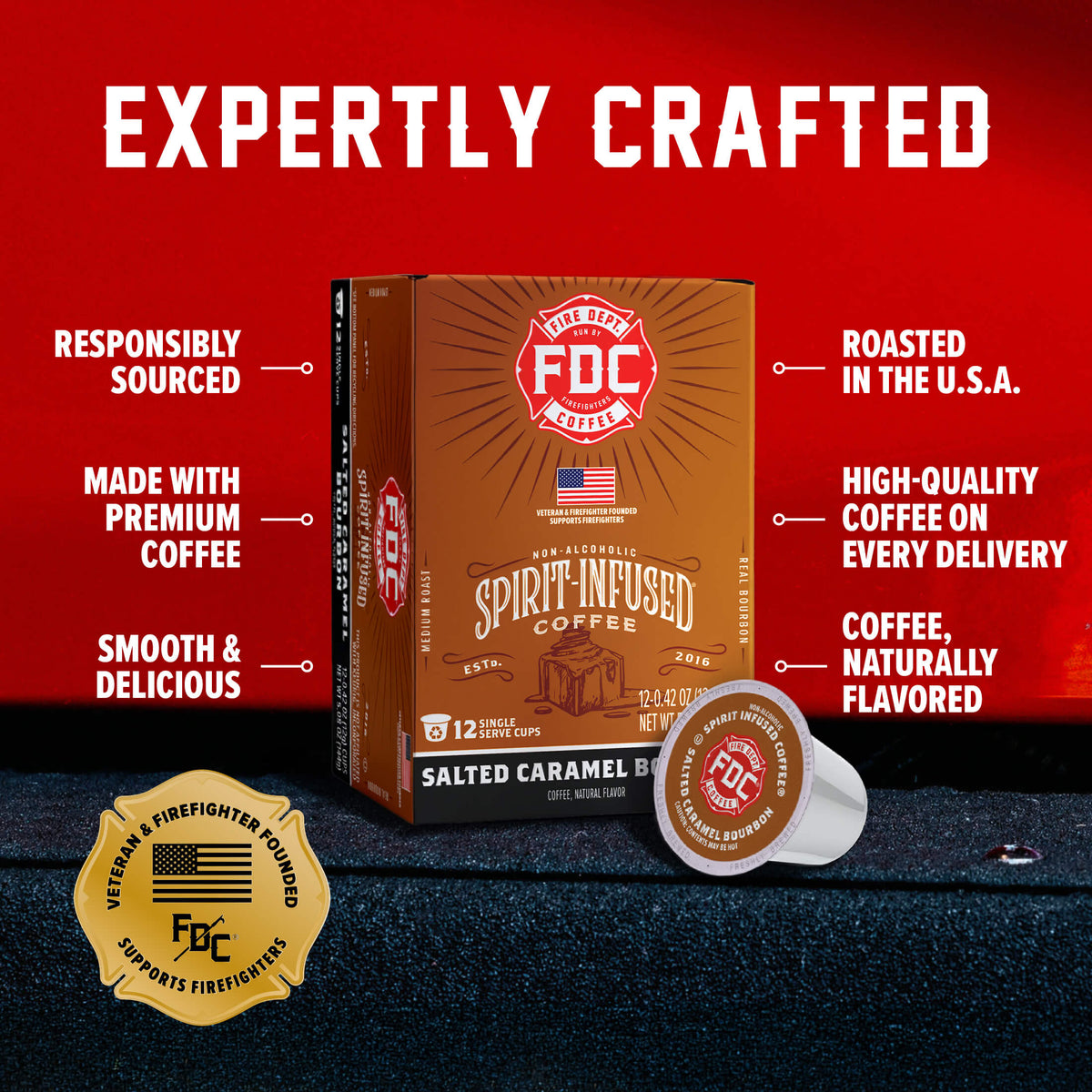 Fire Department Coffee Salted Caramel Bourbon Infused Coffee Pods