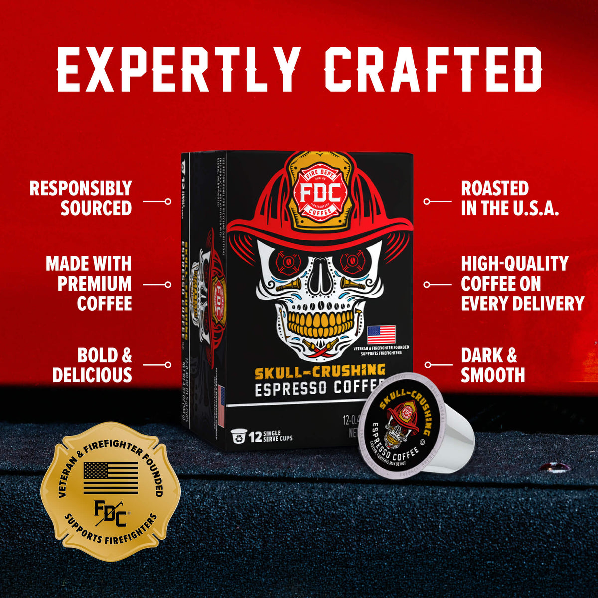Fire Department Coffee Skull Crushing Espresso Coffee Pods