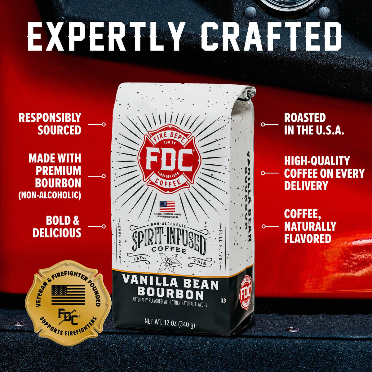 Fire Department Coffee Vanilla Bean Bourbon Infused Coffee