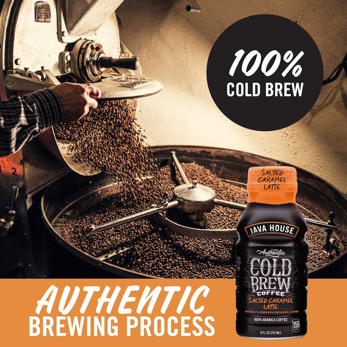 Java House Cold Brew 8oz Bottles - Salted Caramel Latte - Pack of 12