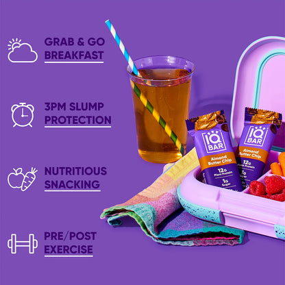 IQBAR Almond Butter Chip — Protein-Packed Energy Bars (12-Pack)