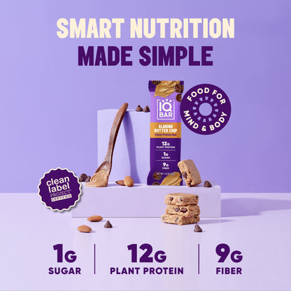 IQBAR Almond Butter Chip — Protein-Packed Energy Bars (12-Pack)